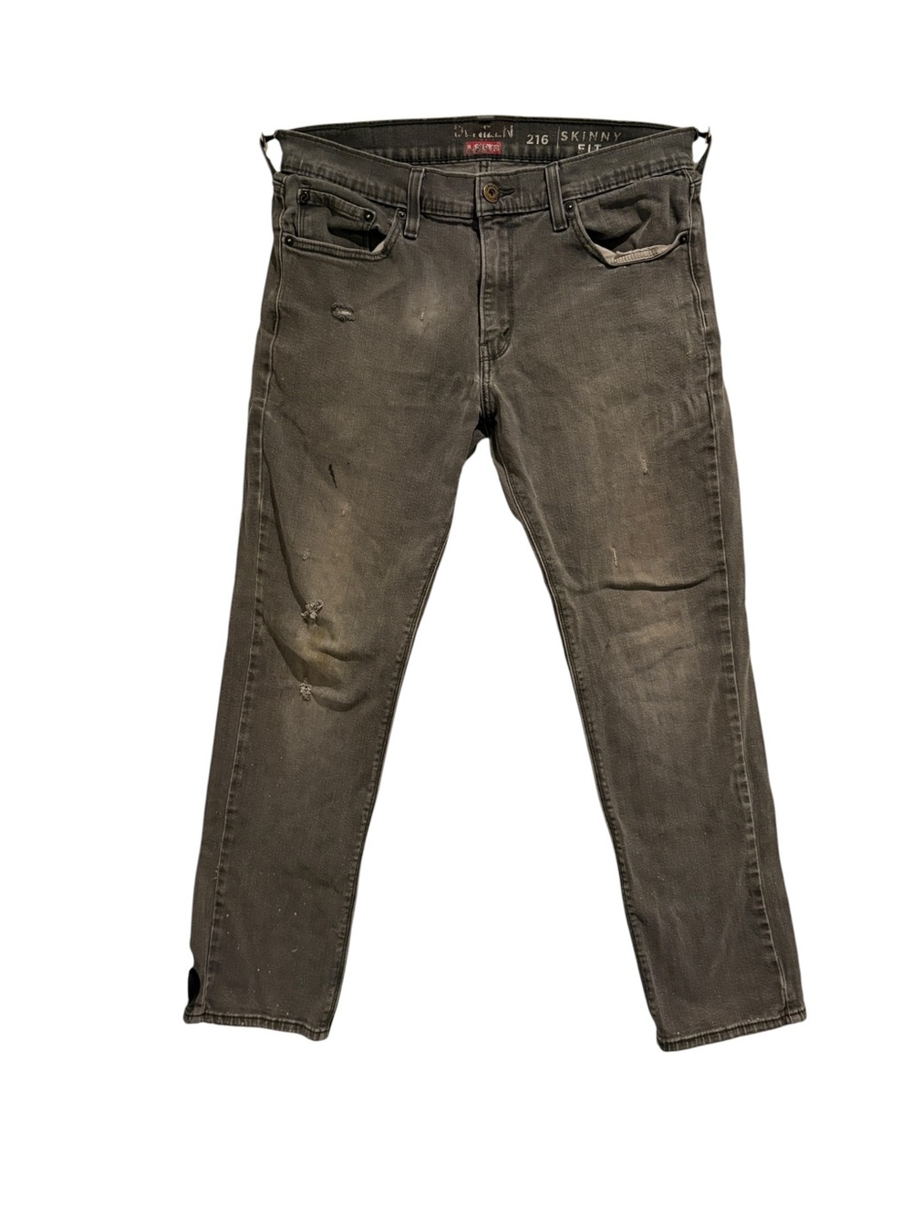 DENIZEN From Levi’s 216 Skinny Fit Gray Distressed Stretch Jeans
